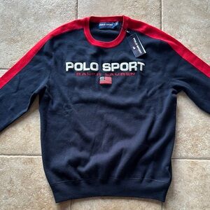 Polo by Ralph Lauren Men's Black and Red Sweater